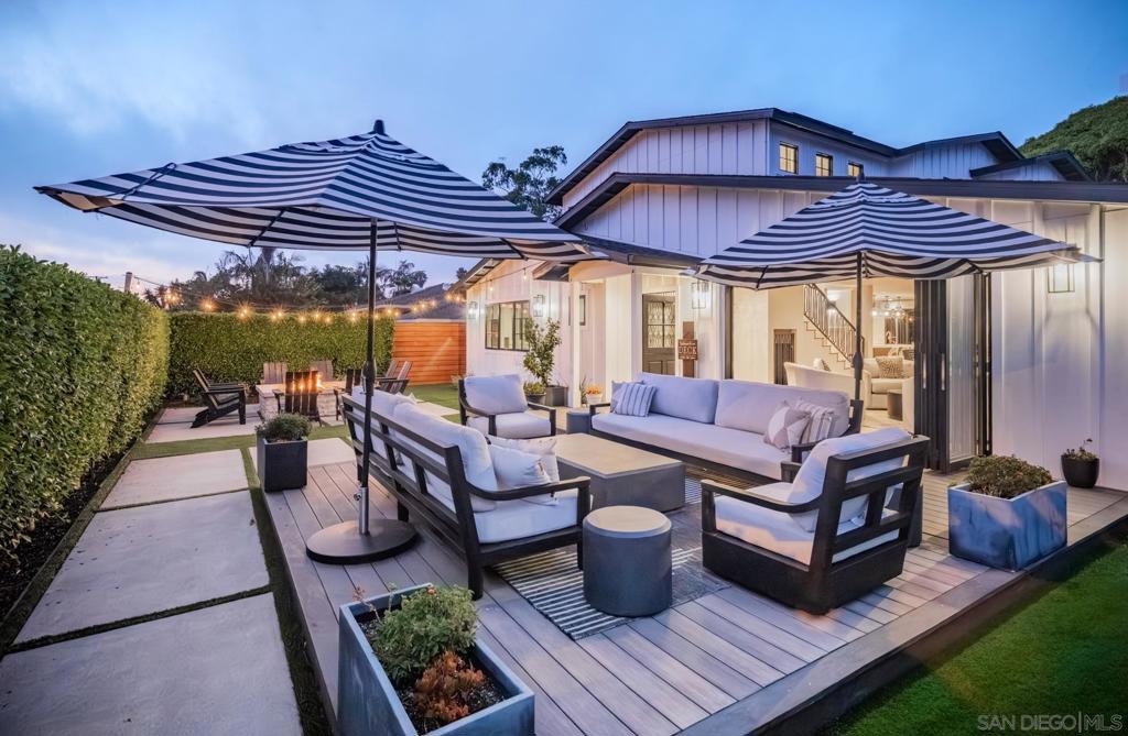 Situated on a private corner lot west of the I-5 in the heart of Leucadia walking distance to the best beaches, restaurants & shops in Encinitas, this fully transformed newly finished modern farmhouse features 4 bedrooms, 3 full bathrooms & 2 half bathrooms. Gated & beautifully landscaped, the property opens up to the spacious front & backyard spaces creating the best indoor/outdoor lifestyle for year-round enjoyment. Complete with 2 firepits, covered outdoor dining with ceiling heaters, detached office, outdoor shower, detached storage shed & plenty of lawn space on a flat fenced lot. The ideal floor plan features 3 bedrooms & 2.5 bathrooms on the 1st floor. The primary suite retreat takes up the entire 2nd level complete with an upstairs family room, private deck, spacious primary bathroom that looks like a spa & separate his & her walk-in closets. Every finish in this home has been thoughtfully picked out. Beautiful floors, tilework, light fixtures & more adorn this beautiful home.