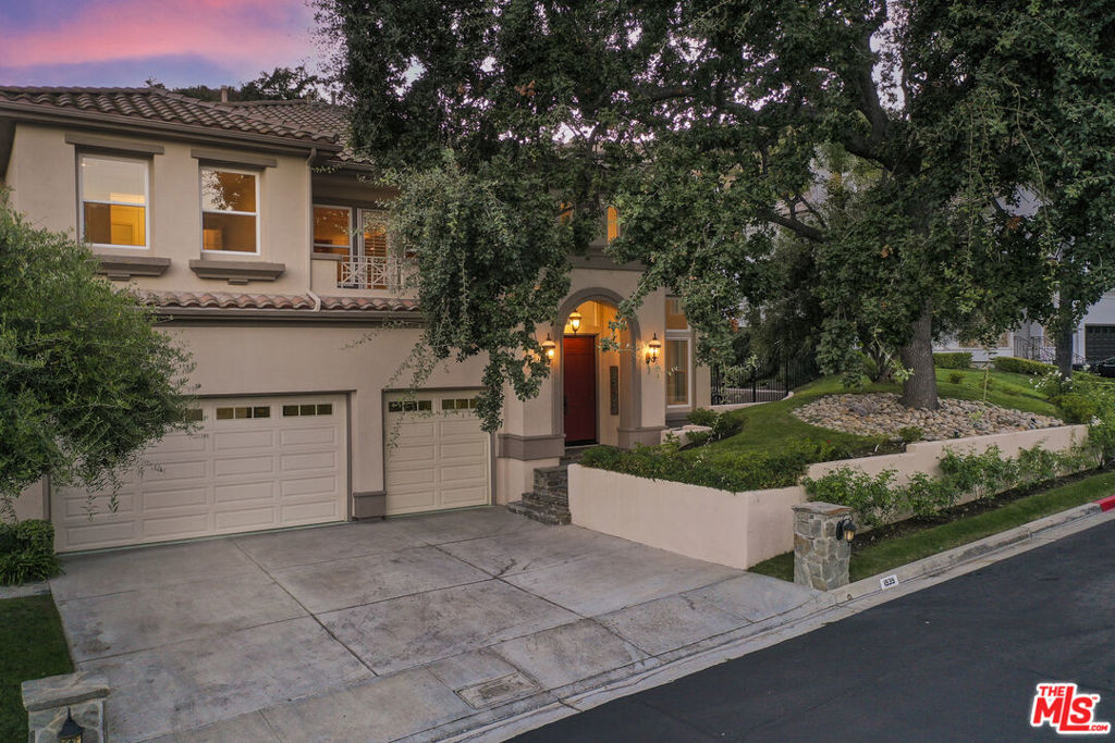 NEW PRICE! Unmatched Value. The Most Affordable 4-Bedroom Pool Home of Its Size in Westlake Village Gated Living. Experience refined living in this beautifully updated 4-bedroom, 3.5-bathroom residence in Bridgehaven Estates, an exclusive gated community of just 38 homes. Nestled on a quiet cul-de-sac, this exceptional property blends privacy, comfort, and timeless elegance, with secure gated entry. The main level features formal living and dining rooms with French doors opening to an inviting outdoor dining area. A guest suite with en-suite bath, powder room, laundry room, and a spacious family room seamlessly connect to the chef's kitchen complete with granite countertops, a large center island, 5-burner GE Profile cooktop, Thermador double ovens, and abundant cabinetry.Upstairs, two secondary bedrooms share a Jack-and-Jill-style bath, while a custom-built library with balcony provides a serene retreat. The expansive primary suite offers two custom walk-in closets, built-in cabinetry, and a spa-like bathroom with dual sinks, makeup vanity, soaking tub, dual-head shower, and private water closet.Recent upgrades include engineered hardwood floors, fresh interior/exterior paint, upgraded landscaping with LED lighting, a newly refurbished fountain with remote, and a new pool filter with remote control. Additional highlights include plantation shutters, etched glass windows, coffered ceilings, two fireplaces, and a 3-car garage.The private backyard is designed for year-round enjoyment with a Pebble Tec pool and spa, built-in BBQ and smoker, outdoor fireplace, multiple sitting areas, and fruit trees including fig, lemon, tangerine, apple, and peach. A private gate opens directly to expansive Los Robles Open Space and The White Horse Canyon Trail for hiking or mountain biking creating a rare blend of luxury and nature. Don't miss this unique opportunity in one of the area's most intimate and well-maintained gated communities now offered at a new price.