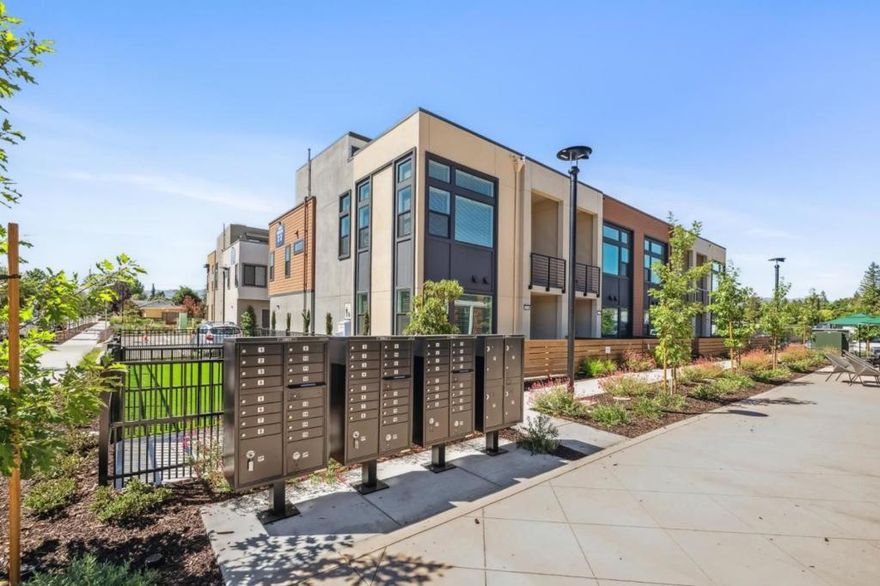Consistently listed among the county's most desirable places to live, Saratoga is the setting for the Elms, a boutique community of new construction townhomes style condos. The Elms beautiful plan 2 home has solar purchase included and offers gorgeous vaulted ceilings with open living area, and gourmet kitchen with quartz countertops, chef kitchen package, Stainless-steel appliances, upgraded cabinets, and beautiful luxury vinyl plank flooring throughout living areas.  Design options have NOT been selected for this home buyer will meet with our professional Designer to select options, flooring, cabinets, flooring and much more, they get to custom design their home. Spend time with friends and family or just relax upstairs in the open gathering room, kitchen, and cafe. At the end of the day, enjoy quiet solitude on the top-level mezzanine with indoor/outdoor living. Pictures are of model home not the actual home.  Offers due 8/16/2025 by 11:00 am