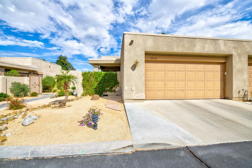 Single story end unit with attached 2 car garage. Recently remodeled and updated. Spectacular mountain, city, and tree top views from living room and back patio. Spectacular remodeled kitchen with new countertops and back splash. Updated manufactured Wood flooring and Smooth Ceilings throughout with Crown and Base moldings. 35+ recessed lights with dimmers.  3rd bedroom is currently being used as den/office and has access to a central open air atrium.  Master bedroom has private patio. Milgard double pane windows throughout. Window coverings throughout with double blinds (solar and blackout in 2 main bedrooms. 5-ton Trane variable-speed HVAC. Side by side Laundry. Oversized 2 car garage with storage. Well maintained HOA and common area with low dues of $550/month | Complex feature multiple pools, ample guest parking, and tennis/pickleball courts.
