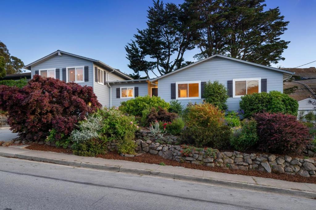 Beautifully remodeled and expanded, this home is among the largest on this desirable street in Baywood Park. The spacious floor plan offers 6 bedrooms and 3.5 baths on one level plus there is an expansive upstairs family room and lower-level garage. Solar-powered and energy-efficient, the home features freshly painted interiors and beautiful limestone and bamboo floors. The great room opens to the rear yard, the designer kitchen boasts granite finishes and premium appliances, and the primary suite has a luxurious bath. The home has been thoughtfully expanded and is move-in ready. Landscaped gardens with color every season, a spacious rear yard for play, and access to excellent schools (Higlands schools scores of 8, Borel and Aragon.