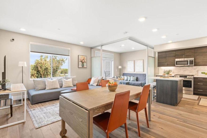 Modern living meets Peninsula convenience at 400 Mariners Island Blvd #202! Built in 2015, this stylish 1 bedroom, 1 bath condo is perfectly placed in the highly desirable Tidelands community. The open floor plan features hardwood floors, quartz counters, Bosch stainless appliances, and smooth finish walls, all soaked in natural light. Enjoy peaceful Bay views from your private balcony or take a quick stroll to the Bay Trail or Mariners Point Golf Course just across the street. The community offers resort-style amenities including a fitness center, outdoor BBQ area, lounge, and landscaped courtyards for relaxing or entertaining. Secure parking and convenient elevator access make daily life effortless. With easy access to Highways 101 and 92 and just minutes to downtown San Mateo, Foster City, shopping, and dining, this home delivers the perfect blend of comfort, style, and location.