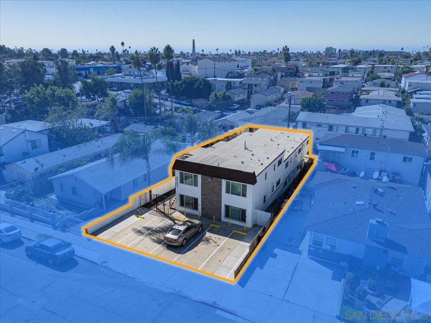 4062 49th Street is a 9-unit complex in City Heights with plenty of parking. The 5,190 square foot building built in 1968 is situated on a 5,739 square foot lot. There are nine 1 Bedroom / 1 Bathroom units. All units have been completely remodeled in 2025. There was a new roof installed as well as stucco repair, exterior repaint, new security doors, and water proofing of the balconies. All unit interiors feature new canned lighting, window coverings and vinyl plank flooring with new baseboards. All units have new appliances and electric wall heaters powered by new sub panels. Plumbing was replaced with copper and ABS as needed. The kitchens and bathrooms feature new cabinets, fixtures, hardware, and quartz countertops. There is an onsite laundry facility that has been expanded and has new machines. The property is located in City Heights, close to the transit and shopping off El Cajon Blvd.
