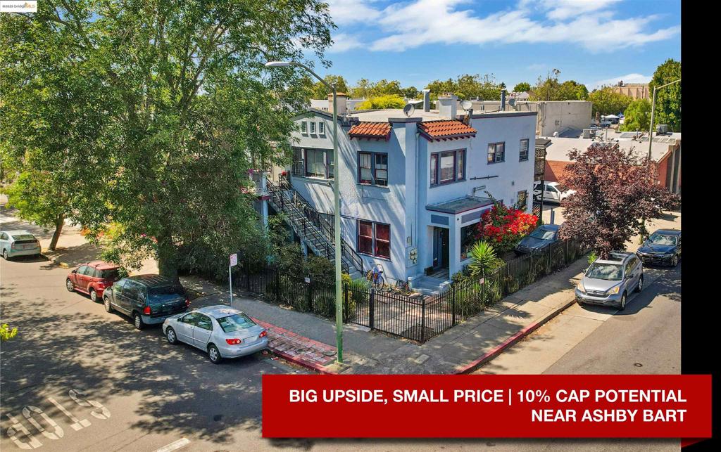 Five-unit fixer with serious upside in North Oakland’s Santa Fe neighborhood. 808 61st St is offered at just $825,000 and includes a fourplex (facing 61st) and one unit over garage (facing MLK Jr Way) totaling 3,262 sq ft on a 4,500 sq ft lot. Unit mix includes studios, 1BDs, 2BDs, and a 3BD layout—perfect for future rent optimization. Four of the five units are currently not paying rent, creating a rare value-add opportunity for investors with vision and fortitude. Once stabilized at market rents, the projected CAP rate is approximately 10%. Located near Ashby BART, UCSF Benioff Children’s Hospital, and Temescal, with a 96 Walk Score and 98 Bike Score. A rare sub-$1M multifamily play in a high-demand location.