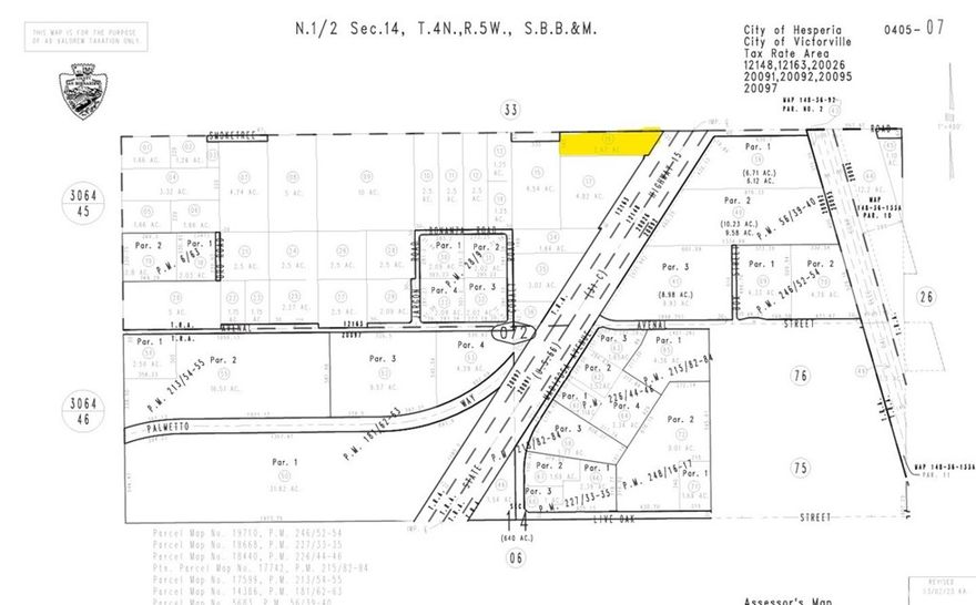 ±2.67 acre corner lot zoned commercial fronting Interstate 15 at Amargosa Rd and Smoke Tree