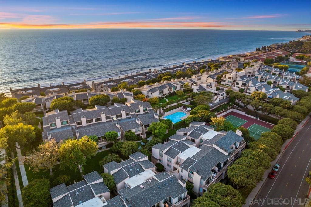 NEW PRICE! Live the coveted coastal lifestyle in this stunning top-floor condo. Located in the highly sought after ocean front community of Seascape Sur, this open floor plan, single level unit features a spacious kitchen and great room, a large master suite w/ walk-in closet, built-ins for added storage space, and 2 private patios and so much more. The soaring vaulted ceilings allow an abundance of natural light to stream in and bring focus to the tastefully updated kitchen with granite countertops, stainless steel appliances, and custom cabinetry. Stroll down to hear the ocean waves from Seascape Sur’s direct beach access, or take advantage of the numerous amenities within this gated community including 2 pools, spa, tennis courts, clubhouse with billiard and ping pong tables, beautifully landscaped tropical grounds with Koi ponds, and soothing water features that run the length of the community. Ideally located near a wide variety of shops, restaurants, Del Mar Racetrack, Dog Beach, Coaster train station, Fletcher Cove Park, and the Cedros Design District. This is an amazing opportunity to enjoy the Solana Beach lifestyle year round use as the perfect vacation home in paradise. Complex Features: ,,,,,, Equipment: Dryer, Washer Sewer: Sewer Available Topography: LL
