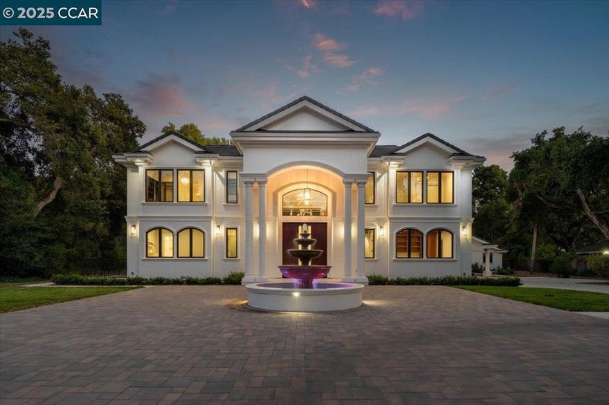 Discover sophisticated living in this newly built, solar-powered 8,297 sq ft estate on an acre in Atherton. This residence offers 7 bedrooms, 7.5 bathrooms, and a guest house with 2 bed/2 bath. A gated entry, circular driveway, and fountain welcome you. Inside, a grand curved staircase leads to the luxurious primary suite with a fireplace and spa-like bathroom. The expansive patio features a fireplace, solar-heated 40' lap pool, Jacuzzi, terrace, mini golf, and an entertainment cabana. The lower level boasts a movie theater, sauna, gym, and wine cellar. The gourmet kitchen includes high-end appliances, a prep kitchen, and a 12-foot island seamlessly connecting to the family room. Located ideally between San Francisco and Silicon Valley, it's also close to Stanford University and tech hubs.