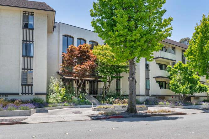 Welcome to this bright top floor condominium residence offering a unique blend of comfort and charm. One bedroom + den has multiple skylights that bathe the living space in sunshine throughout the day. Adjacent to the living room, the den provides an ideal space for home office, reading nook, or guest area. Kitchen, while compact, is efficiently laid out with ample cabinetry, updated appliances, and just the right amount of counter space for everyday cooking. Primary bedroom has huge closet with mirrored doors. Covered balcony off living area. 2 car parking + 2 storage spaces. Complex features pool/spa/BBQ area, exercise room, social room. Located in the heart of downtown Burlingame with its many amenities. EZ access to transportation and major highways.