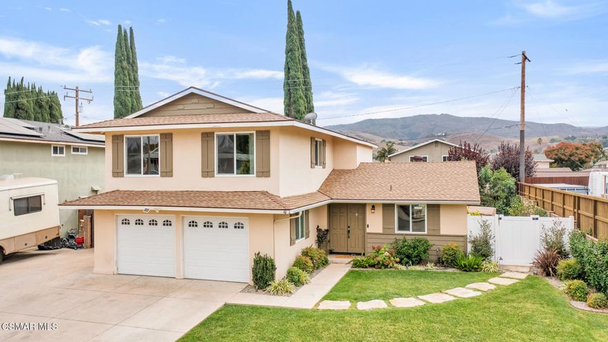 Welcome to your dream home nestled on a tranquil cul-de-sac in sunny Simi Valley! This immaculate residence has been meticulously remodeled and upgraded to offer the perfect blend of modern elegance and family-friendly charm. With 5  bedrooms plus open flex space, 2.5 remodeled baths, and downstairs bedroom, this home is designed for comfortable living and entertaining.Step into the chef's kitchen, a culinary paradise featuring a double oven, granite countertops, a spacious pantry cabinet with handy pull-out drawers, and a breakfast bar that's perfect for casual dining. The formal dining area flows seamlessly into a bright and airy living room, with sliding doors that lead you to the enchanting backyard.Upstairs, discover a generously sized loft that invites endless possibilities--transform it into a playful haven, a productive home office, or a cozy family den, tailored to your lifestyle. Each bathroom has been beautifully enhanced with elegant new travertine floors and striking granite counters.Every inch of this home has been thoughtfully updated with an array of first-class touches, including wood-look tile, newer windows, retextured and painted walls, plus stylish lighting fixtures. Outside, a stamped concrete driveway,walkway, full yard length RV parking, walkway, and expansive backyard patio with builtin BBQ center, and a separate firepit with seating area.The spacious and private backyard is your own personal oasis, providing ample space for al fresco dining, playful family gatherings, and peaceful relaxation.This exceptional home stands in a league of its own, offering a rare opportunity to embrace the vibrant lifestyle of Simi Valley.