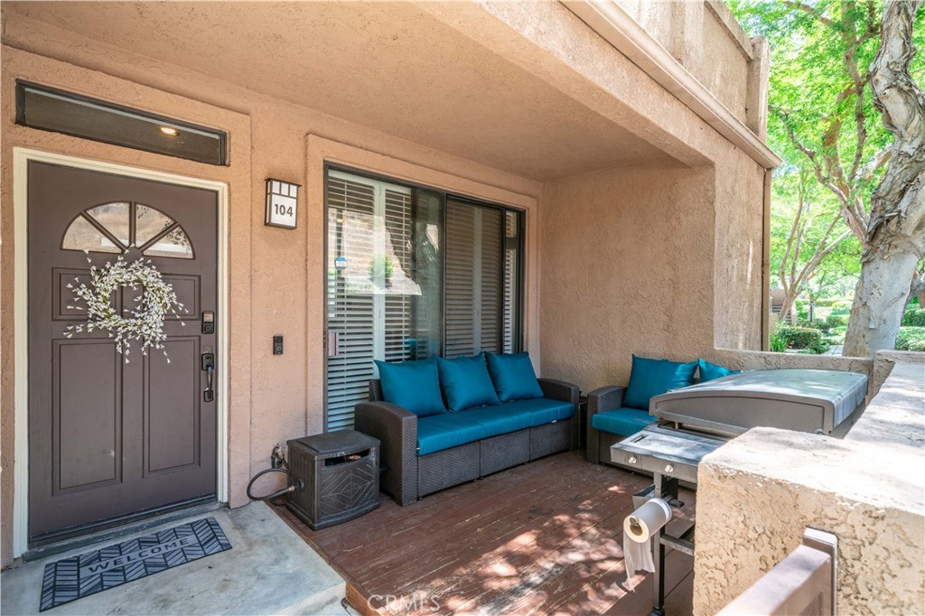 Welcome to the serene and resort-like Villeurbanne community, nestled among mature trees and lush landscaping. Residents enjoy access to two sparkling pools, relaxing spa, and a clubhouse, all conveniently located near scenic walking and hiking trails—including Santiago Oaks Regional Park, Irvine Regional Park, and Peters Canyon. This beautifully updated 2-bedroom, 2 bath corner unit offers a bright, open layout with abundant natural light. The remodeled kitchen features sleek quartz countertops, a stylish backsplash, and stainless steel appliances. Step out to the enclosed patio perfect for grilling or enjoying your morning coffee. Additional upgrades include newer AC, fresh paint, laminate wood flooring, and elegant plantation shutters throughout. The spacious primary suite offers dual closets, a separate vanity area, and a remodeled walk-in shower. The second bedroom is generously sized and located next to a full hallway bath with a shower-over-tub. Enjoy the convenience of in-unit laundry with a stackable washer and dryer, as well as direct access from your one-car garage. HOA amenities include water and trash service. Located just minutes from top-rated schools, Santiago Canyon College, Chapman University, and countless trails and parks, this home offers the best of comfort and convenience. Don’t miss your chance to own this move-in-ready gem!