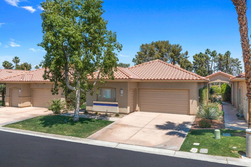 Turnkey furnished, this beautiful 3-bedroom, 3-bathroom home in Rancho Mirage Country Club is available for long-term rental. Featuring an upgraded open floor plan, it includes a gourmet kitchen with stainless steel appliances and granite countertops, opening to the living and dining areas. The home also offers a lock-off casita, perfect for guests.Enjoy breathtaking mountain and golf course views from the spacious enclosed patio. The primary suite features a double vanity, walk-in shower, ceiling fan, and direct patio access, while guest bedrooms are positioned for privacy. Additional amenities include high ceilings, window treatments, a two-car garage, and a separate golf cart garage. Positioned across from the community pool and spa, and close to top-notch golf, tennis, shopping, and dining, this home is ideal for a desert getaway or permanent residence. A must-see!