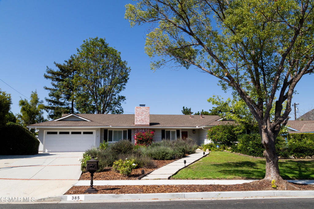 Single-story luxury with breathtaking mountain views in the heart of Thousand Oaks! This stunning 4-bedroom, 4-bath home offers over 3,000 sq.ft. of beautifully upgraded living space with a bright, flowing floor plan designed for today's lifestyle.The chef's kitchen features a Thermador range and double oven, massive built-in double refrigerator/freezer, two dishwashers, microwave, granite countertops, custom cabinetry, oversized island, and a huge walk-in pantry--perfect for entertaining. The spacious family and dining areas connect seamlessly to the living room with a cozy fireplace, hardwood floors, crown molding, recessed lighting, and plantation shutters throughout.The Master Bedroom opens directly to the backyard with stunning views and includes a remodeled bath with quartz counters, custom cabinetry, marble tile floors, and a freestanding spa-style tub plus a separate shower. Two additional bedrooms share a beautifully remodeled bathroom.Outside, enjoy a private backyard retreat with a large covered patio, firepit, and full outdoor kitchen with built-in BBQ. Freshly painted inside and out, with upgraded baseboards, ceiling fans, tankless water heaters, and plenty of storage, this home offers comfort, style, and convenience in a quiet Thousand Oaks neighborhood.