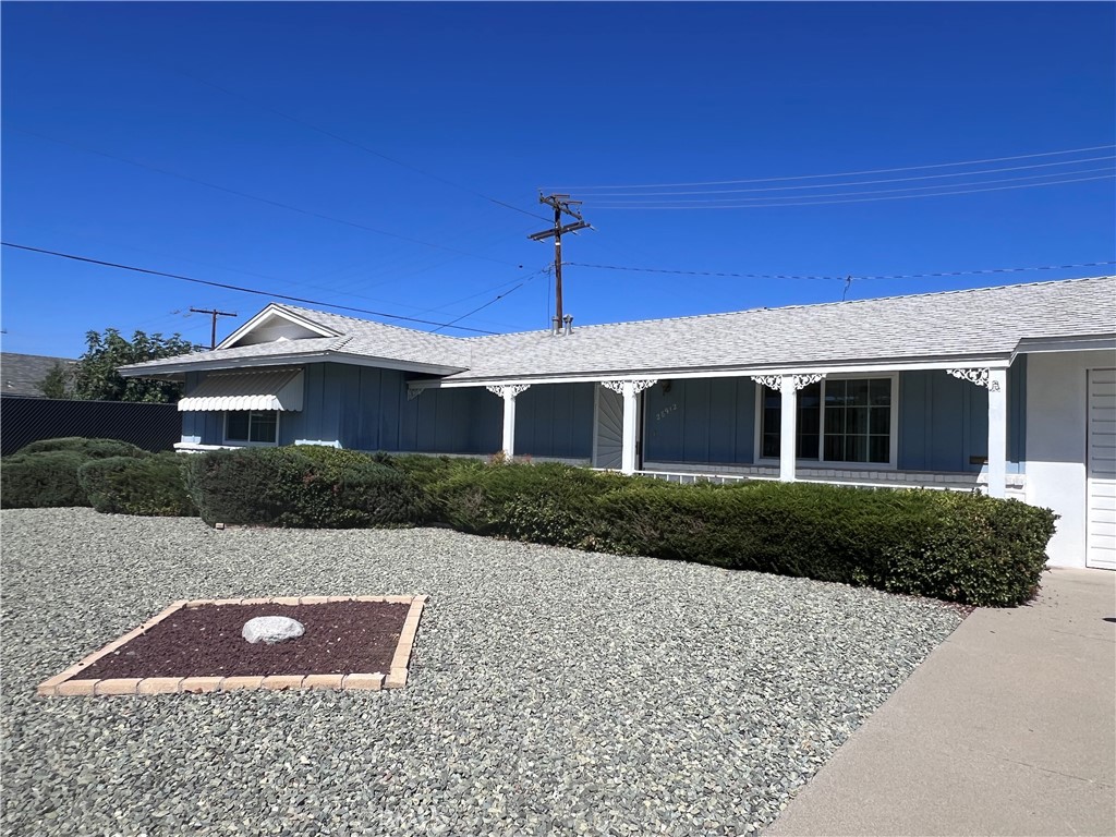 Welcome to 28912 Murrieta Rd! 1098 sq. ft. single-story 2 bedrooms, 2 bathrooms and an additional sunroom. Recent updates include a new roof and exterior paint. Backyard overlooks onto the golf course. Home needs some TLC but offers solid potential and great curb appeal. The hardscaped front and backyard keep it low maintenance with just a few bushes to care for. 2 car garage with access from the sunroom. Located in the Sun City Civic Association for added amenities of pool, spa, tennis courts. Close proximity to shopping, dining and activities.