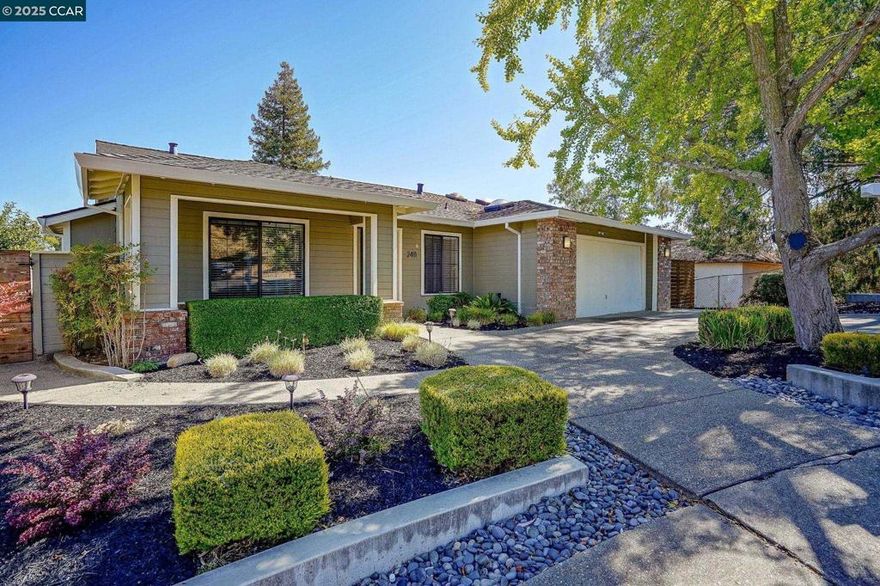 Spacious SINGLE LEVEL Classic Rancher with Contemporary FLAIR! Great home! Great condition! Great Location & floor plan ! AND Gorgeous! 3++ bedrooms, 2 full Baths, Formal Living( built in cabinetry n alcove 4 TV) & Extra Large Vaulted Formal Dining Room! Familyroom/Kitchen Combo, High vaulted ceilings , Floor2 ceiling Fireplace w/ hearth, beautiful Provenza flooring. Kitchen features: granite counters, SS appliances, breakfast bar AND nook. Spacious primary suite w/Den AND Niche! 2 car garage, Tons of storage AND  additional play area/storage in attic garage(access via pull down ladder) Must see must sell!