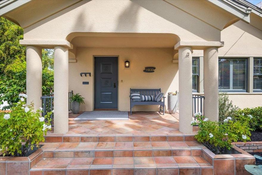 Innately charming, this classic bungalow style home was reimagined to provide gracious space for socializing, cooking with friends or family, working at home and relaxing with privacy. A bespoke kitchen with custom cabinets and yards of counter space, high-end appliances, a breakfast area with TV nook, and room to gather is open to a bright, cozy family room. A "corner office" in the family room has access to the patio. Gleaming oak floors, plantation shutters and custom lighting are marks of attention to detail.  House has useful (unfinished) attic and basement space. Special to the property is a detached guest suite with full bath and "private" patio. The detached garage has a separate "vintage" workshop for crafts,hobbies,workout room or whathaveyou.   If you are looking for traditional character, enduring design, a convenient location - near Community Center, close to schools and many Palo Alto amenities - this just might be your spot!