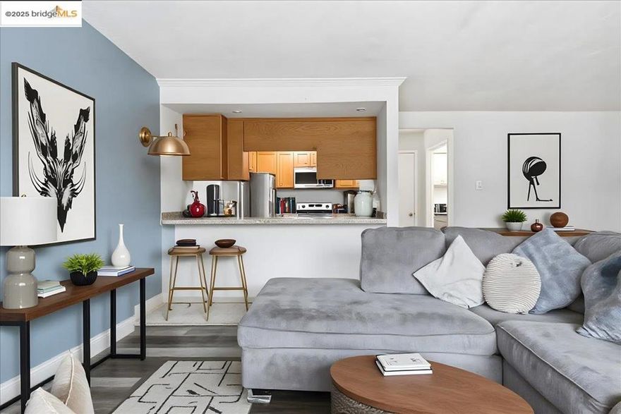 Welcome Home! A wonderful opportunity for first-time buyers or savvy investors. This beautifully maintained 2-bedroom, 1.5-bath townhome is the largest 2-bed floor plan in the community, offering a generous 1,152 sq ft of comfortable living.  Step inside to bright, inviting spaces and an oversized owner’s suite featuring double doors and a roomy walk-in closet. Enjoy a refreshed feel with a newly painted interior, reglazed bathtub, new stair carpet, and a brand new microwave. All appliances including washer and dryer are thoughtfully included to make moving in effortless.  A private gated patio offers a cozy spot for morning coffee or evening unwinding. Plus, you’ll appreciate 2 dedicated covered carport spaces and a separate storage unit for all your extras.  The community features a sparkling pool and includes water in the HOA dues. No rental restrictions provide flexible options for future use. Conveniently close to freeway access, schools, restaurants, and shopping, this home blends comfort with everyday practicality. All information and images should be independently reviewed and verified for accuracy.