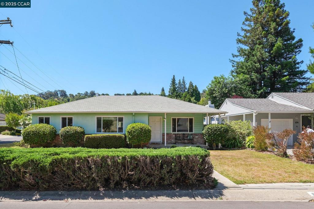 Excellent Schools! Amazing opportunity with tremendous upside potential in highly sought after Saranap. Large, level corner lot and a charming single level home in the heart of the prime, vibrant tree-lined neighborhood! This light filled ranch home features hardwood floors, 4 spacious bedrooms, 2 full bathrooms, bright open kitchen and inviting indoor/outdoor entertaining. Other amenities include dual pane windows, formal dining, updated lighting, and a spacious great room, with a cozy fireplace. The large, detached garage is big enough for 2 cars, large office or potential ADU. The lush and colorful backyard is full of fruit trees, beautiful roses and is prime for lawn, pool, garden or any type of landscape for home additions. This is a wonderful opportunity!