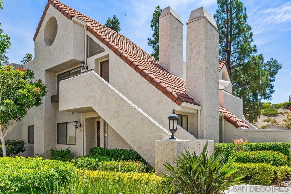 Welcome to this light & airy top-floor 1bd/1ba condo located in the highly sought-after Bernardo Pines community in Rancho Bernardo. Boasting high vaulted ceilings, this condo offers an expansive feel with abundant natural light throughout. Set within a beautifully maintained complex, residents enjoy resort-style amenities including, 2 sparkling pools, relaxing spa, tennis courts & clubhouse. The lush, landscaped grounds are filled with mature trees, offering peaceful greenbelt views & tranquil outdoor spaces to enjoy. Assigned covered parking & plenty of guest parking. Convenient location near shopping, dining, & easy freeway access. Whether you’re a first-time buyer, downsizer, or investor, this condo is a fantastic opportunity to own in one of Rancho Bernardo’s most desirable communities.