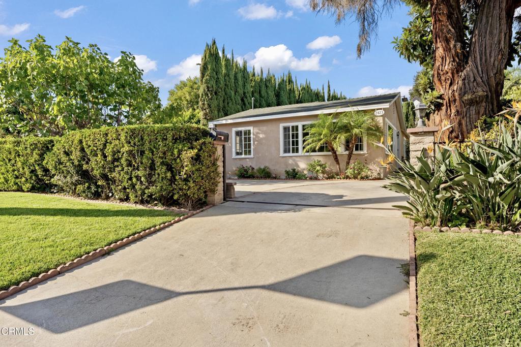 Enjoy this updated, clean, and peaceful single-level home in the quiet area of Southeast Pasadena. The home is about 2/3 furnished, including the kitchen, providing just about everything you need (dishes, cups and glasses, cookware, flatware, and a few small appliances, utensils, and more!). Enter the home with its open floor plan, featuring a fully furnished living room and a formal dining area that includes an eight-chair table and a China hutch. Matching drapery in all windows of this living room and dining area. The Kitchen boasts ample cherry wood cabinets and pull-out drawers, accented by quartz countertops and decorative stone backsplash. Matching LG stainless steel appliances include a four-door refrigerator, five-burner convection oven, dishwasher, microwave, and rangehood. The rear family room features a sliding glass door that leads out to a patio, an additional door to the driveway, a gas fireplace, and more. The master suite (furnished) with a 3/4 bath has a remodeled walk-in shower and a small walk-in closet with wood organizers. Central Air and Heat. The hallway has built-in linen storage. Bedroom #2 comes with a full-size bed, carpet, and a walk-in closet. The updated hallway bathroom has a shower over the bathtub and a pedestal sink. The third bedroom is at the rear of the hallway, providing additional privacy, carpet, mirrored closet doors, and is adjacent to the hallway bathroom. There is a large separate laundry room off the hallway with a folding counter, a soak sink, and a matching full-size side-by-side GE washer and dryer, and much more. The rear garage has been drywalled and converted into an exercise room, home office, storage, or whatever you desire it to be. There are two patios, a rear patio off the family room and a side patio off the laundry area. Ample tandem driveway parking for up to four cars.Ideally situated near various amenities, including an array of stores and restaurants in the East Pasadena business district. It is conveniently located near Pasadena City College, Cal Tech, Huntington Library, Old Towne Pasadena, the Rose Bowl, freeways, and Metro transportation stations.