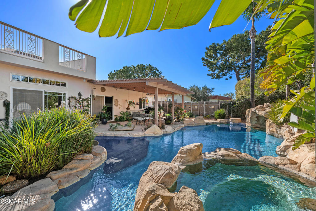 Exceptional Value in Sunset Hills - Spacious 6-Bedroom Home with Unmatched Versatility! Discover one of the best values in the highly desirable Sunset Hills community! This expansive 6-bedroom, 3-bathroom home offers over 3,200 sqft of living space--perfectly suited for multigenerational living and priced to deliver exceptional opportunity in this wonderful neighborhood.The lower level boasts three generously sized bedrooms, including two that have been expanded, perfect for creating a private in-law suite or separate guest quarters or a dedicated home office--adding flexibility and value that's hard to find. Natural light flows throughout, highlighting wood-like flooring, skylights, and recessed lighting. The spacious Primary Suite is a true retreat, featuring a private sitting area, dual walk-in closets, ensuite bathroom, and access to a serene backyard oasis. From the private deck above, enjoy sweeping mountain views--an unbeatable bonus at this price point. The kitchen is equipped with granite countertops, custom cabinetry, a pantry with pull-out shelving, and a breakfast nook. Entertain with ease in the formal dining room or relax by the charming brick fireplace in the sunlit living room. Additional highlights include a resort-style backyard with a sparkling pool, spa, waterfall, and grotto. The outdoor seating and dining areas provide an ideal setting for al fresco entertaining. The front and side yards feature low-maintenance, drought-tolerant landscaping supported by a drip irrigation system, enhancing both curb appeal and efficiency. Conveniently located near the Sunset Hills Country Club, shopping centers and parks, this exceptional home is a rare find, a true multigenerational gem you won't want to miss! Offering a rare combination of space, flexibility, and location--this is one of the best-priced opportunities for over 3,200 sq ft in Sunset Hills. Don't miss the chance to own this exceptional multigenerational gem!