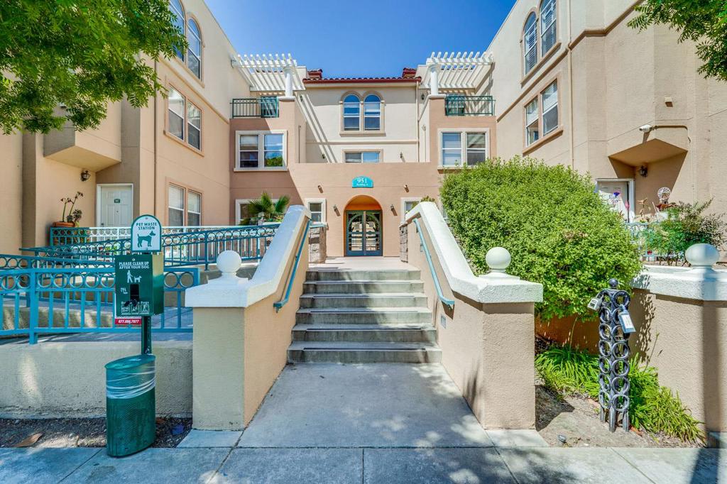 Welcome to this charming 2-bed / 2-bath home spans 1,130 sqft with an open, inviting floor plan that effortlessly accommodates modern living, with a private street-entrance. Conveniently located in an exclusive gated community just moments from I-280, this Downtown San Jose residence delivers the good life with desirable features and new upgrades. The primary suite includes a walk-in closet, dual vanities, and a shower-over-tub. The kitchen boasts generous cabinetry, granite countertops, modern appliances, and a breakfast bar that flows into the dining area, seamlessly connecting into the great room with high ceilings and laminate flooring. Enjoy in-unit laundry, ample storage, and secure gated parking with one assigned space. Community amenities include a sparkling pool and underground mail facilities. Conveniently located near Shark Ice, SJ Giants Stadium, downtown San Jose, and SJSU. This prime location offers unbeatable convenience to access major highways, airport, and tech companies like Apple, Cisco, and Nvidia. Public transit options provide additional commuting flexibility. Don't miss the opportunity to own this delightful home in a sought-after area! Buyers to corporate with Seller's "1031 Exchange", which will not delay the closing or cause additional expense to Buyer.