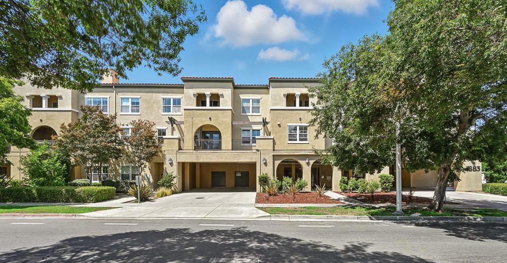 This bright and spacious corner unit, conveniently located close to the elevator in a secure complex, is a rare find! The well-appointed kitchen features granite countertops, a breakfast bar, all stainless steel appliances, and plentiful cabinetry. It opens directly onto a large, light-filled living/dining area and an oversized covered patioperfect for al fresco dining and entertaining guests. Three generous bedrooms include a private master suite with two large closets and an adjoining spastyle bath, plus a full guest bath and in-unit laundry. Residents enjoy access to a sparkling community pool, fitness center, and childrens play area. Two reserved side-by-side parking spaces are located in the underground garage. Ideally situated, its a short trip to Rivermark Plaza shopping and Don Callejon School, and just steps to the peaceful Guadalupe River Trail. Oracle is right across the street, Levis Stadium is a short walk away, and commuting to high-tech employers is a breeze!