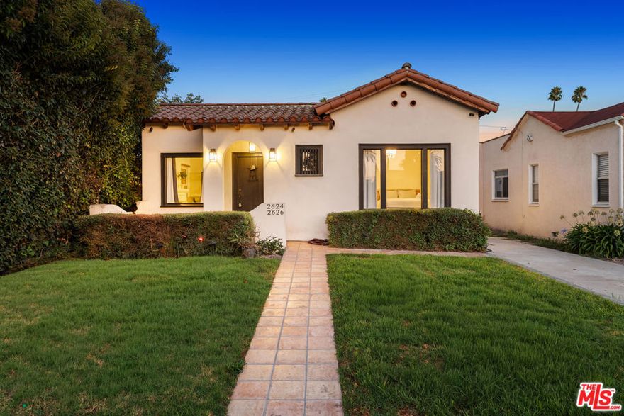 This stunning Montecito-style home in West Adams offers the perfect blend of historic charm and modern luxury. Originally built in the 1920s and completely reimagined to the highest standards, the main house features three bedrooms and two bathrooms with original oak flooring throughout, central air, updated plumbing and electrical, and a classic clay-tiled roof. The spacious master suite includes a walk-in closet, a spa-like bathroom, and private access to the back porch, creating a true retreat. The kitchen is warm and inviting with Saltillo tile floors and a butcher block center island. Modern upgrades include solar panels for energy efficiency, an electric car charger, and a dedicated network with fiber-optic connections for high-speed internet and TV. Located on South Palm Grove, one of LA's hottest neighborhoods, this home offers both style and convenience in a vibrant community. Just minutes from local markets, boutique shopping, and some of the city's most talked-about restaurants and cafes, you'll enjoy easy access to everyday essentials. For commuters and explorers, the E Line light rail is nearby, providing a quick, traffic-free connection to Downtown LA, Santa Monica, and major destinations across the city. This prime location combines historic charm with modern amenities, making it an ideal spot for those who value both comfort and connectivity. Available for lease furnished at $4,550 per month or unfurnished at $5,000 per month.