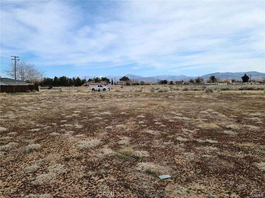 Your search ends here! Unlock the potential of this expansive 1.2627 acre, flat land vacant parcel in a  great location, perfect opportunity for you to realize your vision. Build your own home, endless possibilities. Investors, don't miss this one. Contact the planning department of Palmdale to see what uses are allowed for the lot. Buyer to investigate all information pertaining to this property. Water & electric in street. Buyer to investigate all information provided.