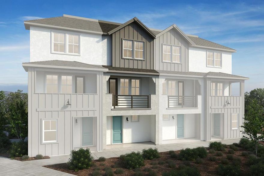 Live in a top-rated school district in Castro Valley!  A thoughtfully designed floor plan includes a downstairs powder bath. Upstairs, a bright and spacious dining and living area leads to sliding glass doors for access to your own private deck. The gourmet kitchen showcases a peninsula, quartz countertops, range backsplash, a walk-in pantry and stainless-steel appliances. Convenient bedroom and full bath on the same floor. Located on the 3rd floor, the large primary bedroom leads to a walk-in closet. Relax in a luxurious primary bath with walk-in shower and dual vanity sinks. Luxury vinyl plank flooring at entry, kitchen, living and dining rooms. This brand-new community will feature a community play area, plus park-like areas with seating, open space and art installations. Other features include a 50-amp. electric charging station pre-wiring, solar energy system (lease or purchase required) and a limited 10-year warranty. Walking distance to Castro Valley BART station; convenient to I-580 and Tri Valley, San Jose and Mid-Peninsula job centers. Close to outdoor recreation, including Chabot Regional Park and Cull Canyon Regional Recreation Area. Schedule an appointment today.