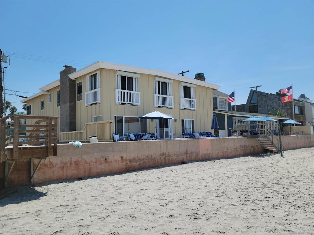 Location-Location-Location - On The Sand at 26th Street "Del Mar Beach" Corner lot at streets end, No neighbor directly North - Ocean views from almost every room! **Available September 15, 2025 until June 15, 2026 **Fully Furnished** Wonderfully decorated with hardwood floors, open floor-plan, Cape Cod style white wood panel walls, exposed beam ceilings, with bar seating around the chef's kitchen and tons of old wood charm! 5 bedroom suites with 5 full baths (each on-suite;) 2 bedrooms on the 1st floor (one is a partially detached ADU/ guest suite with private entrance) and 3 additional bedrooms, including Primary are on the 2nd floor. One bedroom (#3) is directly adjacent to the primary suite & sitting room and its currently being used as a Den/ Office = "One Amazing Master Bedroom Suite." (Guest studio/ ADU) - is attached but outside with its own access via the side yard Enjoy unforgettable sunsets, walk the beach every day and relax to the sounds of surf and crashing waves... What a great place to spend Fall, Winter, Spring & kick off Summer. Family owned and only used for the summer months. Rent it now and live the time of your life on the sand - "Where the Turf Meets the Surf at Del Mar."