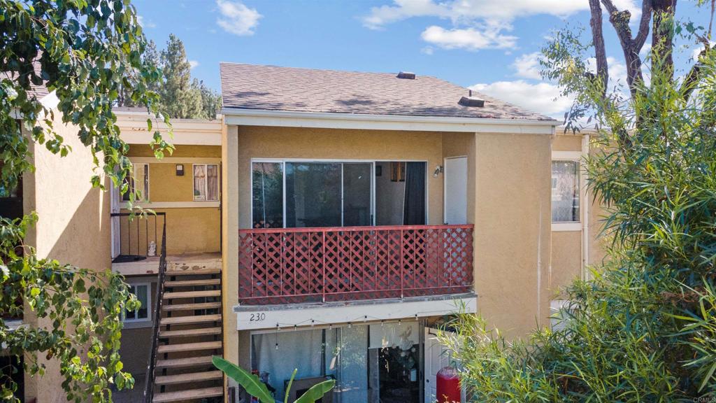 This spacious two-bedroom, one bath, second floor unit features vaulted ceilings in the living room, a large primary bedroom, and plenty of natural sunlight. Two designated parking spaces are assigned to the home. With a view of the pool, you can enjoy outdoor entertainment or dining on the balcony. The gated complex offers a pool, and is located in the heart of Escondido. Close to shops, restaurants, conveniently close to the 78, and everything the city has to offer! NOT FHA APPROVED COMPLEX. HOA includes: water, electric, sewage, trash, pool, and gated community!! Please Note: Photos are from a previous listing. The property is currently tenant-occupied and furnished by the renter. Lease in place through November; ideal for investors or buyers with flexible timelines.