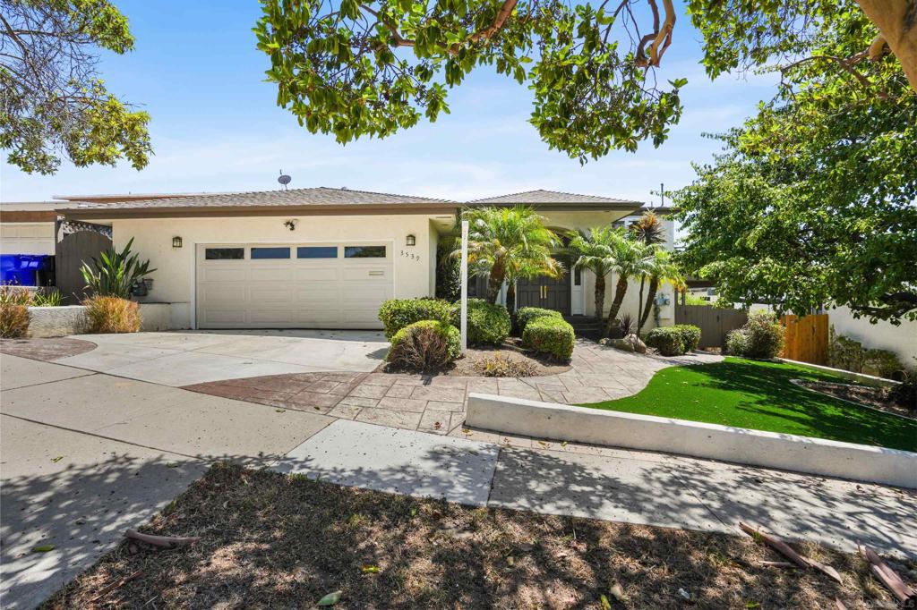Unobstructed jaw dropping 220 degree view from Mexico to Mount Soledad! Panoramic views of Mission Bay, Pacific Ocean, Fiesta Island, Point Loma, Pacific Beach, SeaWorld fireworks and more! Curb appeal! No traffic street! Underground utilities! Oversized two car garage! Large view deck! Gas fire pit with built-in seating! 6 man spa! Vaulted ceilings! Primary bedroom with walk-in closet, vaulted ceiling and Bay view! Primary bathroom with dual vanity, custom shower and operative skylight! Air conditioning! Dual pane windows! ADU potential on lower level including mini-kitchen, fireplace and separate entrance! Easy care yard! You won't be disappointed!