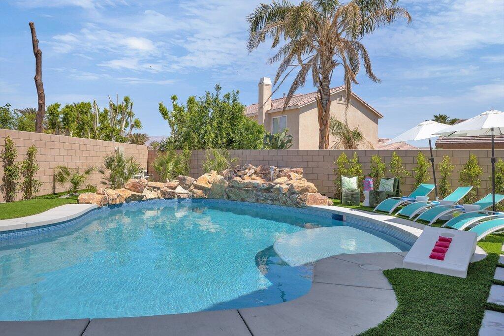 Stunning 6-Bedroom Home with New Oversized Pool & Spa - Perfect for Entertaining!Beautifully reimagined and expanded, this spacious 6-bedroom, 4-bathroom home offers the perfect blend of comfort, function, and style. Located in a quiet cul-de-sac in a desirable and growing neighborhood, this home is ideal for a variety of lifestyles--including multigenerational living, work-from-home setups, or as a high-performing short-term rental.The open-concept floor plan features a large living area with designer finishes, a dedicated sitting room/home office, and updated flooring throughout. The gourmet kitchen flows seamlessly into the main living spaces--ideal for hosting gatherings.The backyard is truly a private retreat, complete with a NEW oversized pool and spa, synthetic turf for low water usage and easy maintenance, and mature landscaping for added privacy.Key Features:6 Bedrooms + Sitting Room/Home Office4 Full BathroomsOpen-Concept Layout with Modern FinishesNEW Oversized Pool & SpaTurf Backyard - Low Maintenance & Eco-Friendly3-Car Garage with Ample StorageLocated in a Quiet Cul-de-SacClose to Shopping, Dining, Entertainment, and Festival VenuesThis move-in ready home offers space, flexibility, and exceptional outdoor living--perfect for families, investors, or vacation rental buyers. Don't miss your opportunity to own this entertainer's dream!