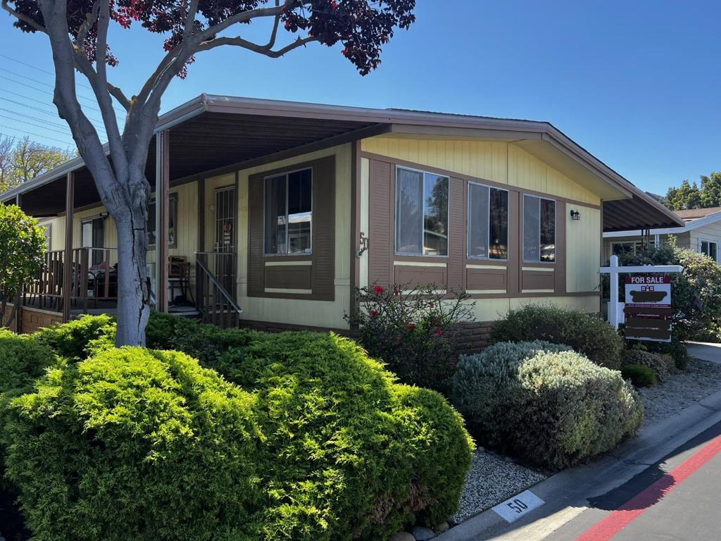 Welcome to your charming 2-bedroom, 2-bathroom home nestled in the heart of Sunnyvale in one of the most well-kept, beautiful, serene senior parks. This delightful residence offers 1,368sqft of spacious living space, perfect for comfortable living. Property features a well-appointed kitchen that seamlessly blends into the dining area, making it ideal for hosting and entertaining. Enjoy Central AC and Central Forced Air heating, ensuring year-round comfort. The family room emphasizes a personal office space while the inviting living room serves as the perfect focal point for relaxation. The home boasts quality flooring throughout, promising durability and style. In addition, there is a convenient laundry area, adding to the home's practical features. Located within the heart of most tech companies, this home has easy access for commute to Highways 101 / 280 / 237 / 880 within a few minutes away making this property a desirable location for everyday use. Experience the best of Sunnyvale and live in the heart of the Silicon Valley with all these incredible amenities at your fingertips. No Property Tax!!! DMV Registration passes to new owner. Home Warranty Included from Listing Office ($650 Value).