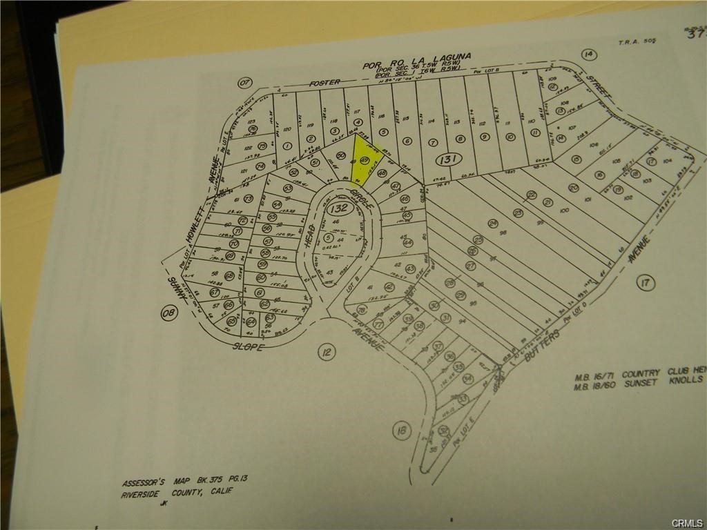 A 6534 Sq. ft lot located in the Country Club Heights area with nice views of the 15 fwy and shopping center. Great lot for future investment. Buyer and buyers agent to verify all information with the City Planning Department.