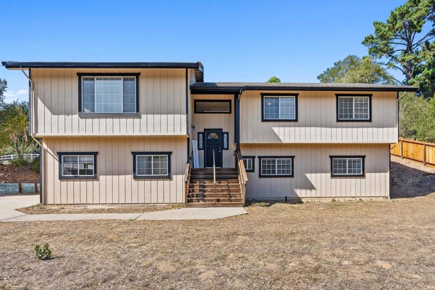 Welcome to this move-in ready 3-bedroom, 2.5-bath home situated on a fully usable acre in North Monterey County. this property offers the perfect balance of country living and accessibility. The Property Offers Approx. 1,810 sq. ft. of living space, with a Spacious open-concept great room with large kitchen and dining area. Oversized bedrooms rarely found in homes this size. Primary suite with large walk-in shower. Laminate flooring throughout. Downstairs bonus room, ideal as a 4th bedroom, family room, game room, or home office. Abundant storage space under the home. All of this located on a Usable 1-acre lot with room for a shop, RV parking, or boat storage. Country setting with easy access to HWY 101, 10 min to Monterey Bay, shopping, and commuter routes. This home offers space, flexibility, and convenience ready for its next owner to move right in.