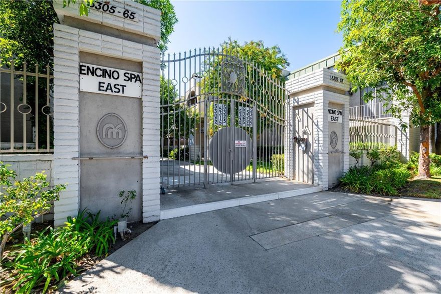 Nestled in the highly sought-after Encino Spa East, this resort-style, gated community offers an unparalleled blend of convenience and luxury. Set back from the main street, the building ensures a peaceful retreat while still providing easy access to everything the area has to offer. This back and private unit provides added privacy and the perfect location within the community, offering tranquility and exceptional views. Inside, the spacious, multi-level floor plan includes a bright, airy living room with soaring ceilings and a private patio, creating an ideal space for relaxation and entertaining. The home also boasts a large formal dining room, a cozy family room, and an eat-in kitchen. Upstairs, the expansive primary bedroom features high ceilings, a walk-in closet, and a private en-suite bathroom. Two additional bedrooms and a full bathroom complete the guest suite wing. Recent upgrades elevate this home, including beautiful tile and hardwood flooring throughout, a custom kitchen with newer appliances, recessed lighting, and freshly painted walls. All bathrooms have been tastefully upgraded with designer faucets, custom tilework, and a relaxing soaking tub. This unit also offers direct access to an attached garage. The building features secure, controlled access and a range of amenities, including a community pool, clubhouse, and scenic walking paths. The complex’s prime location offers quick access to the 101 and 405 Freeways, Ventura Blvd, and nearby shopping and restaurants—making it the perfect combination of serene living and urban convenience. HOA fees cover cable TV, high-speed internet, water, earthquake insurance, and secure, controlled access.