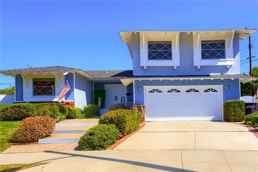 Check out this light and bright home in South Torrance.   This cul-de-sac home has new carpet and paint, an oversized garage and stainless refrigerator and oven with warming drawer.  Many of the window coverings and light fixtures are newer and it is super clean throughout.  When you walk in there is a large picture window looking out to the garden with all the living space downstairs.  There is a family room with wet bar and sliding doors to the patio.  The living room has french doors that lead to the patio.   The master shower is newer and the bathrooms were updated with new counters and light fixtures.  Award winning South Torrance schools and easy access to great shopping and restaurants.