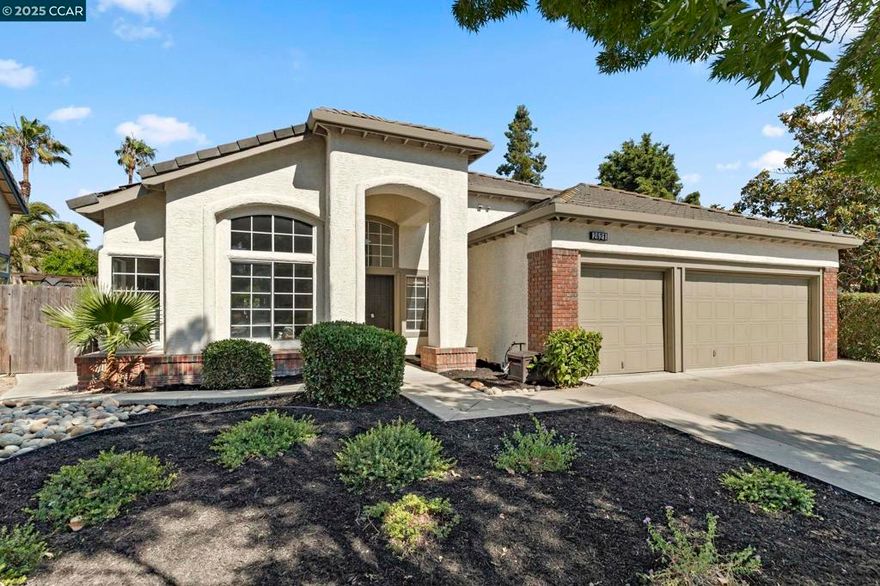 Discover this beautiful single-story gem located in the Lone Tree Estates community. This home offers comfort and style, with 4 bedrooms and 2 full baths. It’s well planned layout makes it great for everyday living and hosting get-togethers. Step inside to soaring ceilings and an abundance of natural light in the formal living and dining area. The updated kitchen, features white cabinetry, granite countertops, stainless steel appliances, and a convenient breakfast bar — all opening into the inviting family room. Here, a cozy fireplace and a wall of windows, and a sliding glass door lead to the backyard. Outside, enjoy your own pool, spacious patio, and generous side yard — perfect for relaxing, entertaining, or soaking up the sun. The primary suite, featuring direct access to the pool, a large walk-in closet, and an en-suite bathroom. 3 additional bedrooms offer flexibility for family, guests, or a dedicated home office, and share a well-appointed bathroom with dual vanities. Additional highlights include a 3-car garage, a large driveway, new carpet, fresh paint, and music studio. Ideally situated near K-12 schools, Highway 4, shopping, dining, parks, and just steps from the scenic Mokelumne Trail.