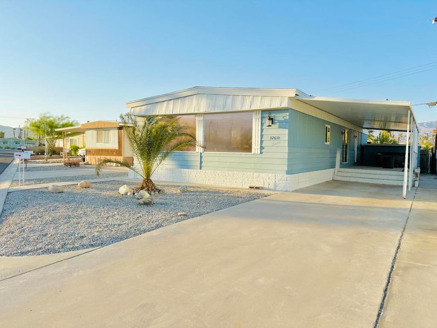 ***Lease Option, Possible Owner Carry, Flexible Terms***Beautifully Updated Double-Wide in the 55+ Community of Tri Palm Estates & Country Club with Breathtaking Mountain Views!Welcome to your dream retirement retreat! This beautifully updated double-wide mobile home offers modern comfort, stylish upgrades, and a serene setting in a friendly 55+ community. Enjoy cooking in your updated kitchen perfect for entertaining or quiet nights at home. Both bathrooms have been completely updated with brand new master shower, fixtures, and modern finishes, offering spa-like comfort and convenience.The spacious living room is a highlight, featuring large windows that showcase a stunning, unobstructed view of Mount San Jacinto, a daily reminder of the beauty and tranquility that surrounds you.Beyond your front door, the community offers resort-style amenities including a pool and spa, a clubhouse, Tennis/Pickle Ball courts and free unlimited golf for deeded owners--perfect for staying active and social year-round.Don't miss this opportunity to own a move-in-ready home with top-tier upgrades and access to everything this vibrant 55+ community has to offer.