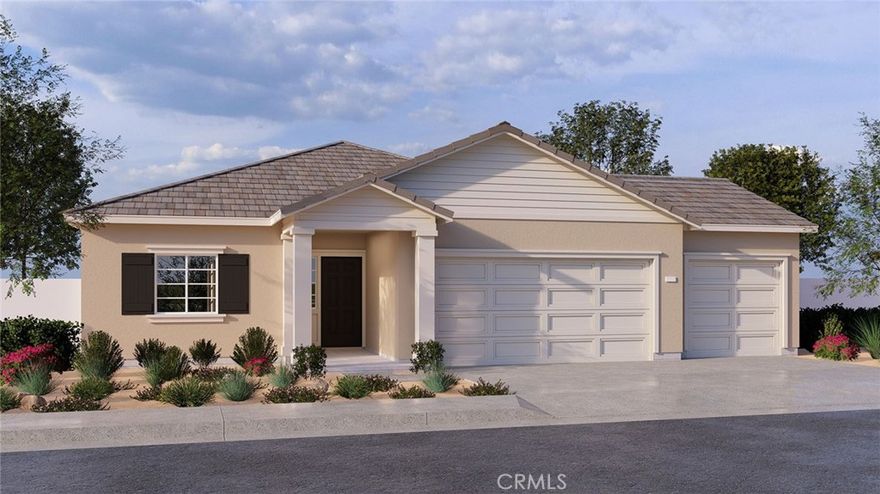 NEW CONSTRUCTION - SINGLE-STORY with 3-CAR GARAGE on LARGE LOT - SOLAR INCLUDED in Wildomar! This 1,898-sf single-story home with 4 bedrooms and 3 full bathrooms sits on a LARGE 10,747-sf LOT on a CUL-DE-SAC with no neighbors behind, has a Traditional exterior façade, and a 3-CAR GARAGE. As you enter you are greeted by an amazing open concept floor plan with a vaulted ceiling in the Great room. The island kitchen with breakfast bar includes, Whirlpool stainless steel gas cooktop and oven, microwave, dishwasher, Quartz counter tops, and a pantry closet. This home also has Alto stained maple shaker-style cabinetry throughout, and vinyl flooring in the main living areas with carpet in the bedrooms and closets.  This truly modern home has all the Smart Home features you would expect including a direct access 3-car garage PRE-PLUMBED for an electric car!  Outside the front yard is FULLY LANDSCAPED AND IRRIGATED. The community is situated close to neighborhood parks, shopping and just minutes to freeway access.  We anticipate a December move-in for your buyer and we can't wait to partner with you to WELCOME them HOME!! **HUGE SAVINGS!! Solar is "No additional cost to your buyer" - it is INCLUDED IN THE PRICE OF THE HOME**