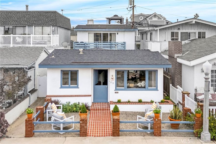 Charming Mid-Century Balboa Island Duplex centrally located between North and South Bayfronts. The 2-bedroom Main Unit on the lower level features a spacious, brick lined, sunny front patio, Dutch entry door, large living room with fireplace, kitchen with dining space, and a shaded interior courtyard.  The 2nd Level Rear Unit offers a comfortable living and dining area, cozy bedroom and bath, wood floors, and a bright enclosed deck. Additional features include a 2-car garage with shower and laundry. Enjoy serene living on Balboa Island with supplemental income from the Rear Unit!