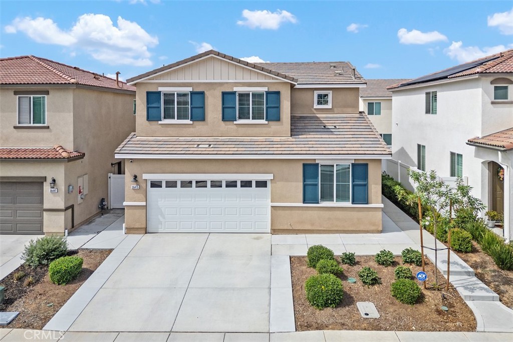 Paid-off Solar/downstairs bedroom/Energy-efficient home/White Cabinetry/Low HOA/. Welcome to this stunning home located in the highly desirable community of Tierra Del Sol- becoming more convenient for connecting Temecula, Winchester and Murrieta North (mins to Murrieta Costco and Cliton Keith Rd Access to freeways). Temecula School District. The property features modern upgrades, White Backsplash, PVC Flooring, Quartz countertop, Self-Close Cabinets, LG thinQ Refrigerator, and Large Island, Separate pantry. Ceiling lights installed on all the downstairs and upstairs bedrooms. Everything that gives the home an update finish. The location conveniently close to top-rated schools,shopping,dining and award-winning wineries.Great opportunity for investment as well!