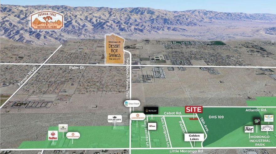 ■ Desert Hot Springs is the #1 location in Southern California with over 1,400 acres zoned for unlimited cannabis cultivation,extraction, and manufacturing with CUP■ Ideally located next to Palm Springs and has close I-10 access to serve all of Southern California■ Located in the Desert Hot Springs Industrial Park