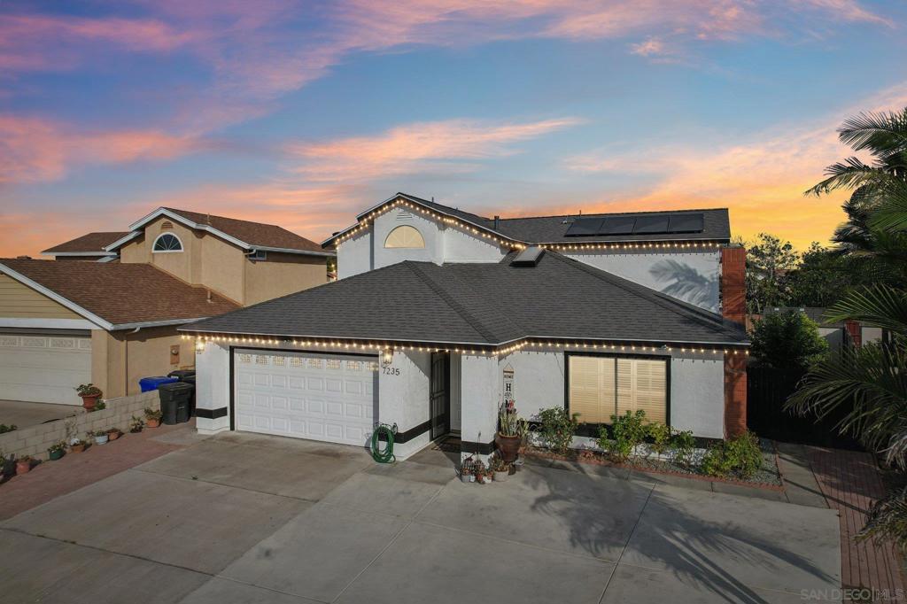 Welcome to 7235 Terra Cotta Rd, a spacious 4-bedroom, 3-bathroom home offering over 1,800 sq ft of bright, open living space in a quiet private cul-de-sac. Step inside to an updated interior featuring vaulted ceilings, vinyl plank flooring, and a cozy brick fireplace. The remodeled kitchen showcases two-tone cabinetry, quartz counters, and stainless steel appliances—perfect for everyday living and entertaining. A flexible floor plan includes a large enclosed bonus room ideal for a dining area, office, or playroom, not permitted. The generous primary suite features a double-sink vanity and great natural light. This home also includes fully paid solar, keeping energy costs low and adding long-term value. Outside, enjoy a pool-sized backyard with a detached gazebo, artificial turf, and ample space for gardening or future expansion. The extended driveway offers extra parking or RV potential. Conveniently located near parks, schools, and major freeways, this move-in ready home checks all the boxes for space, comfort, efficiency, and outdoor living.