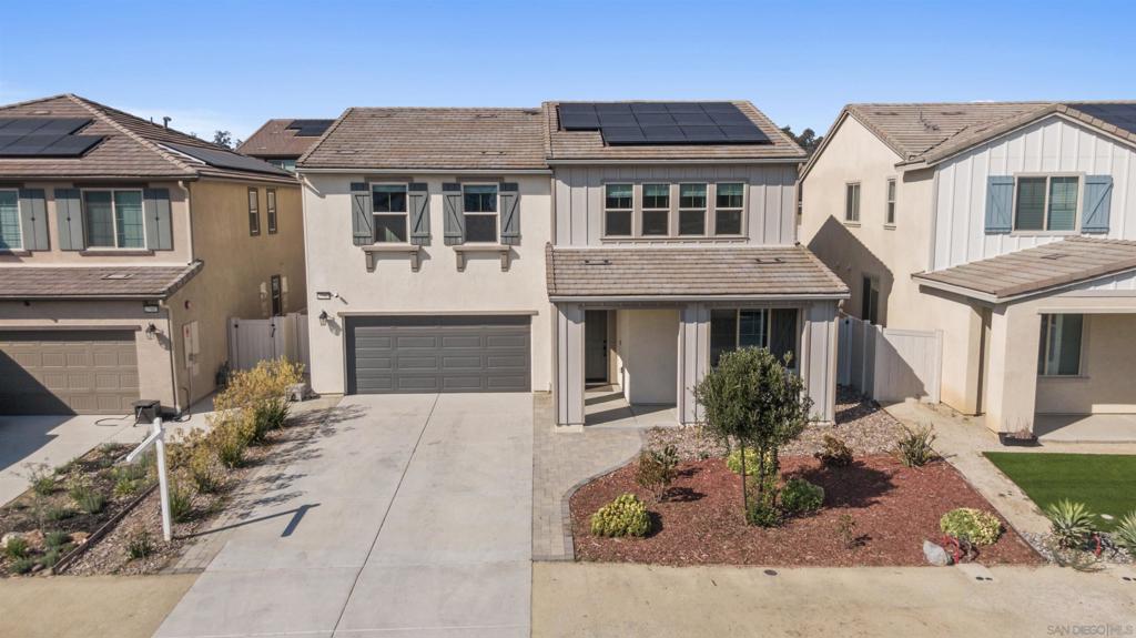 BEST DEAL IN PARK CIRCLE. Secure this magnificently designed NEWER home in the sought-after neighborhood of Park Circle in Valley Center! This immaculate 4-bedroom, 3 Full bath home, plus a LARGE spacious loft ideal for game room, office, extra room & play area.Home offers 2,665 square feet of thoughtfully designed living space. With abundant natural light, PREMIUM MODERN kitchen, white cabinets, granite countertops, granite center white island. FULLY PAID solar panels to minimize utility costs.New split AC System.This home combines style, efficiency, and functionality. Secure this magnificent designed NEWER home in the sought-after neighborhood of Park Circle in Valley Center! Sellers invested over $121K in premium covered patio, solar panels, outdoor flooring turning the home into a premier hosting location year-round! The open-concept layout is perfect for entertaining, with a modern kitchen that flows seamlessly into the dining and living areas. There is one bedroom and full bath on the main level, ideal for guests. Enjoy community recreation complete with multiple resort-style pools and spas (The Lookout is next to the home, The Hangout is 3 minutes away), a fitness and recreation cennter , sports courts, and miles of walking trails. Now is your chance to own in Valley Centers premier neighborhood! BEST DEAL IN PARK CIRCLE. Secure this magnificently designed home in the sought-after neighborhood of Park Circle in Valley Center! This immaculate 4-bedroom, 3 full baths home, plus a spacious loft, offers 2,665 square feet of thoughtfully designed living space. With abundant natural light, white cabinets, granite countertops, and FULLY PAID solar panels to minimize utility costs, this home combines style, efficiency, and functionality. Sellers invested over $121K ,list in the documents link, in premium covered patio, solar panels, outdoor flooring turning the home into a premier hosting location year-round! The open-concept layout is perfect for entertaining, with a modern kitchen that flows seamlessly into the dining and living areas. There is one bedroom and full bath on the main level, ideal for guests, in-laws, or home office. Upstairs, the versatile HUGE loft provides extra space for a playroom or media area. The spacious primary suite features a full bathroom and a massive walk-in custom closet. Park Circle is an amenity-rich, master planned community, complete with multiple resort-style pools and spas (The Lookout is next to the home, The Hangout is 3 minutes away), a fitness and recreation center, sports courts, and miles of walking trails. Now is your chance to own in Valley Centers premier neighborhood!