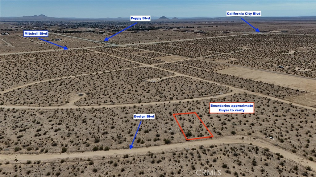Nice 0.14-acre lot available in California City, CA. Great spot for anyone looking to build or invest in an up-and-coming area. The property sits in a quiet undeveloped area with easy access to local roads, and it's not far from shops, parks, and other city amenities. Utilities are in the area, but buyers should check with the city for details on hook-up costs. Whether you're ready to build now or want to hold onto it for the future, this is a solid piece of land at an affordable price.
This property does not have an address assigned. "743 Evelyn Ave" is for listing purposes only.
APN# 218-363-03-00-2
Coordinates: 35.134886 / -118.018537
