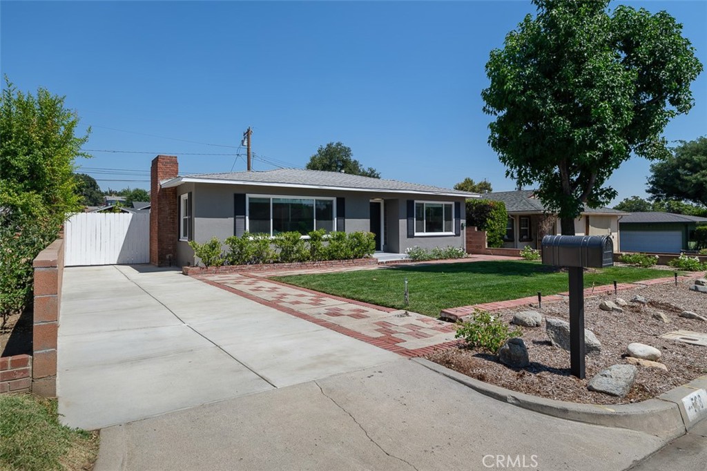 First time on the market in nearly 50 years. Beautiful remodeled single story Monrovia Home situated on a large flat lot. Adjacent to City of Bradbury in a wonderful quiet cul-de-sac street. Fantastic neighborhood and location. Home features 2 bedrooms + enclosed back patio/den and 1 bathroom. Open and spacious floor plan home with natural light in every room. Remodeled kitchen with eating area with new cabinets, hardware, fixtures and quartz counter top. Large bedrooms with wall to wall closet space. This property was just completely painted inside and out. Newer double pane windows. New doors. Updated electrical. Attached double garage with storage. New concrete driveway. New driveway gate. Huge lot with gorgeous mountain views and room for addition, pool and ADU and so much more. Great starter home or home to downsize to.
