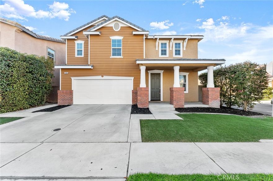 This stunning 5 bedroom home is situated within the gated La Rivera community, which offers a range of amenities including a pool, spa, clubhouse, playground, and security. The property boasts breathtaking mountain views and is conveniently located near biking trails, parks, shopping, entertainment, and 91, 60, and 215 Freeways. Inside, the home features a formal dining and living area, as well as a spacious family room. The open-concept kitchen perfect for culinary enthusiasts offers an island with bar seating. Downstairs also offers a bedroom and full bathroom, and laundry room with direct garage access. Upstairs, you will find three additional bedrooms, small loft, and plus a generous primary suite. The primary bathroom offers a large walk-in closet, a separate bathtub and shower, and dual sinks. Additional highlights of the home include fresh interior paint, new carpeting, artificial grass in front yard, and a 2 car garage.  Don't miss the opportunity to make this exceptional property your own!