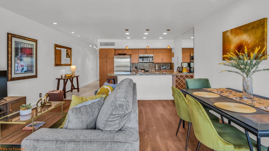 Rented through 3/31/26. Seasonal, 3 month minimum or long term rental. $85/night 4/1 to 9/30; $95/night 10/1 to 12/15; $105/night 12/16 to 5/31  Condo offered Unfurnished (1 year or more) or Furnished. Private Washer and Dryer in the unit! Step into your beautifully appointed condo in the famed Hugh M Kaptur AIA building of Smoke Tree Racquet Club. Unit 202 is a beautifully remodeled one bedroom one bath situated on the top floor with one of the only units with in-unit laundry (washer & dryer)! The bedroom offers ample space & room for storage. The bathroom has been tastefully remodeled with a larger walk-in shower. Natural lighting throughout with recessed lighting makes the condo feel warm & welcoming. Step into your kitchen and you will notice the raised ceiling creates an open environment that seamlessly connects the kitchen to the living area. Relax on the comfortable sofa which can also convert into another sleeping area for guests & visitors. What I love most about this unit is waking up with a beautiful cup of coffee or tea on the patio overlooking the pool with views of Indian Canyons & Bob Hope's House off in the distance. From the patio you have direct access to the community area with manicured grass and the newly remodeled pool and spa with plenty of space to relax and enjoy. Community amenities also include tennis and pickleball courts! Located within the perfect proximity next to grocery stores, banks, bars, coffee shops, & restaurants. Truly one of the best locations in Palm Springs where a car isn't needed. If you do have a car, there is covered parking just outside the unit. Unit 202 is truly special, warm, & relaxing all within minutes to downtown & all that Palm Springs has to offer.